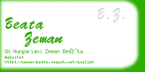 beata zeman business card